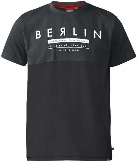 D555 Hamish T-shirt Charcoal & Black - T-shirts - T-shirts Homme Grande Taille