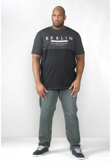 D555 Hamish T-shirt Charcoal & Black - T-shirts - T-shirts Homme Grande Taille