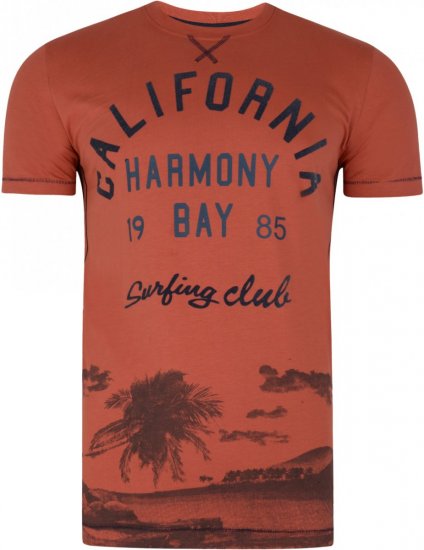 Kam Jeans 5207 Harmony Bay T-shirt Red - T-shirts - T-shirts Homme Grande Taille