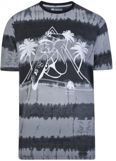 Kam Jeans 5206 Venice Beach T-shirt Black - T-shirts - T-shirts Homme Grande Taille