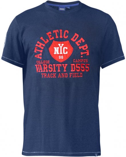 D555 Cyril T-shirt Navy - T-shirts - T-shirts Homme Grande Taille