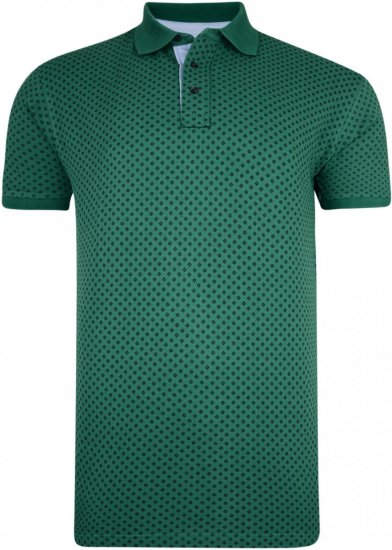 Kam Jeans 5224 Diamond Print Polo Pine - Polos - Polos homme grande taille