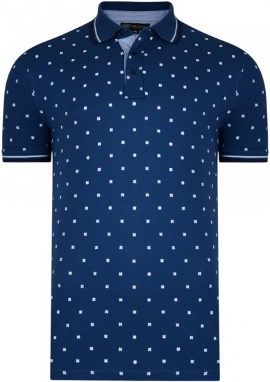Kam Jeans 5225 Printed Polo Denim - Polos - Polos homme grande taille
