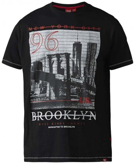 D555 Cain T-shirt Black - T-shirts - T-shirts Homme Grande Taille