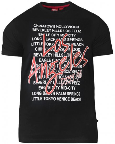 D555 Alfonzo T-shirt Black - T-shirts - T-shirts Homme Grande Taille