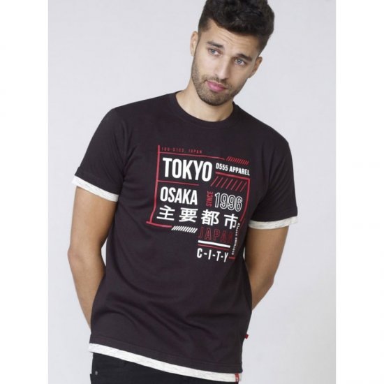 D555 Merlin T-shirt Black - T-shirts - T-shirts Homme Grande Taille