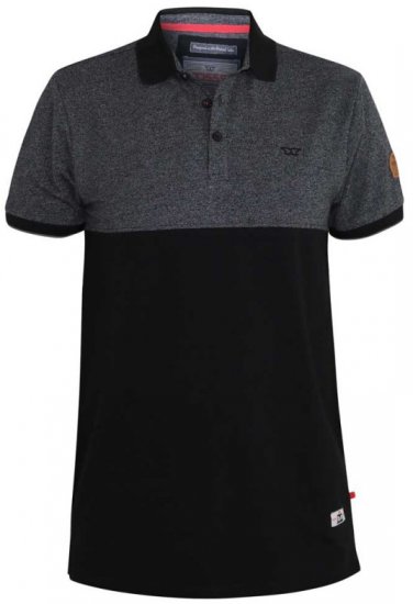 D555 Stefhen Polo Black - Polos - Polos homme grande taille