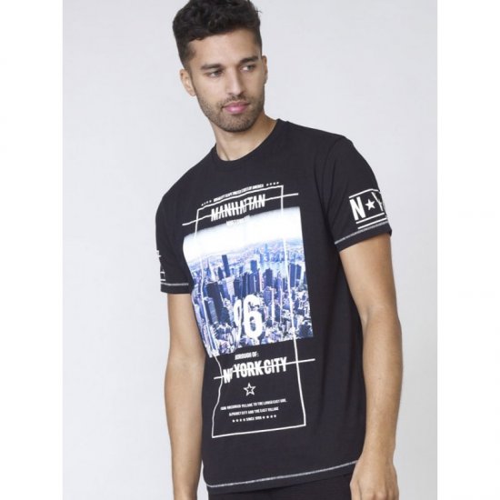 D555 Ethan T-shirt Black - T-shirts - T-shirts Homme Grande Taille