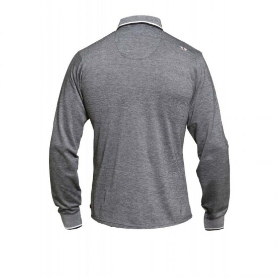 D555 Brockville Long Sleeve Polo Grey - Polos - Polos homme grande taille