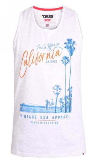 D555 Henry Vest Off White - T-shirts - T-shirts Homme Grande Taille