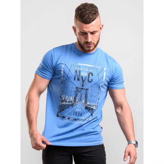 D555 Monty T-shirt Blue - T-shirts - T-shirts Homme Grande Taille