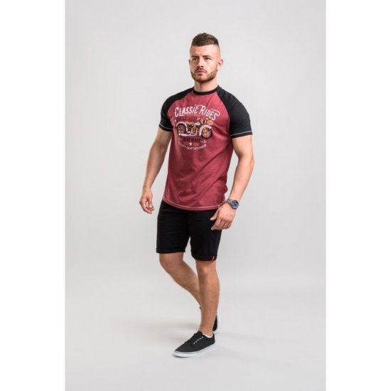 D555 Evans T-shirt Burgundy - T-shirts - T-shirts Homme Grande Taille