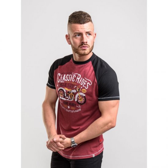 D555 Evans T-shirt Burgundy - T-shirts - T-shirts Homme Grande Taille