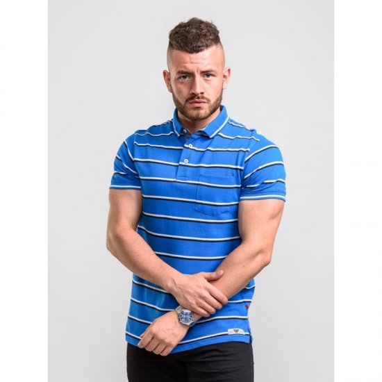 D555 Holmes Polo Blue - Polos - Polos homme grande taille
