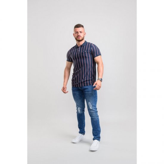 D555 Martel Polo Navy - Polos - Polos homme grande taille
