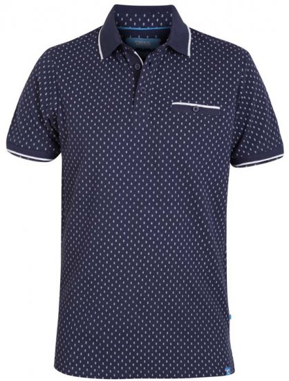 D555 Rogers Printed Polo Navy - Polos - Polos homme grande taille