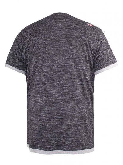 D555 Albury Black Double Layer Printed T-Shirt - T-shirts - T-shirts Homme Grande Taille