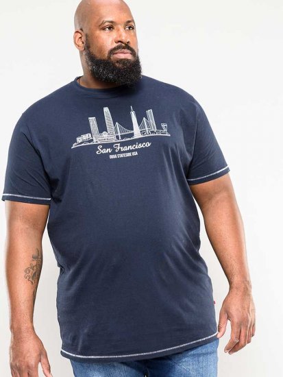 D555 Randwick San Francisco Printed T-Shirt Navy - T-shirts - T-shirts Homme Grande Taille