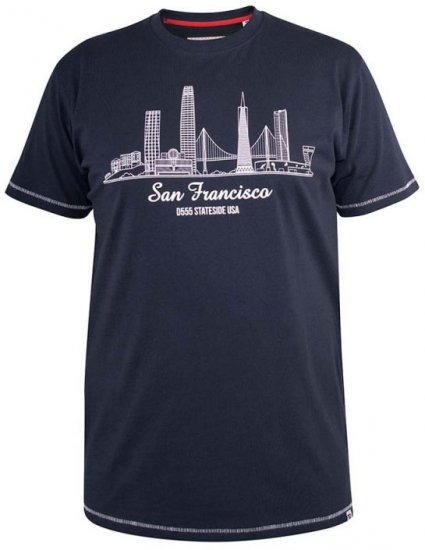 D555 Randwick San Francisco Printed T-Shirt Navy - T-shirts - T-shirts Homme Grande Taille
