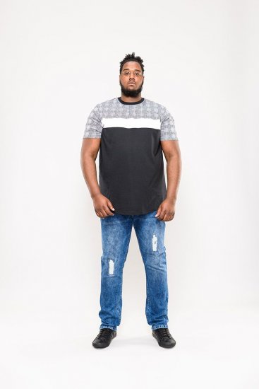 D555 Vista Couture Cut And Sew Curved Hem T-Shirt - T-shirts - T-shirts Homme Grande Taille