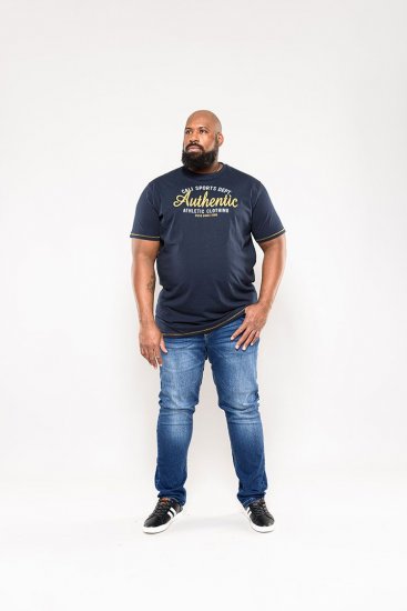 D555 Jasper Authentic Printed T-shirt Navy - T-shirts - T-shirts Homme Grande Taille
