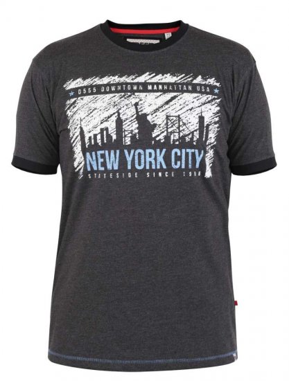 D555 Dowland T-Shirt With Ribbed Neck And Cuffs - T-shirts - T-shirts Homme Grande Taille