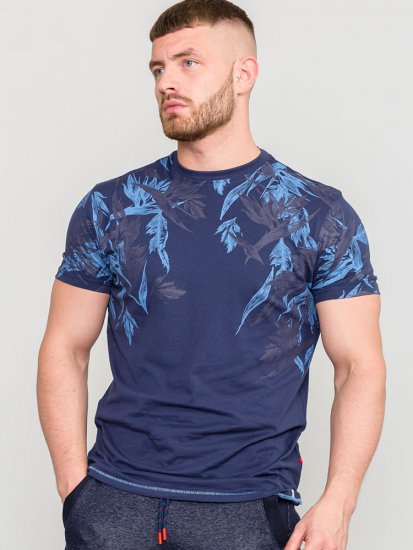 D555 BROMLEY Floral Panel Printed T-Shirt - T-shirts - T-shirts Homme Grande Taille