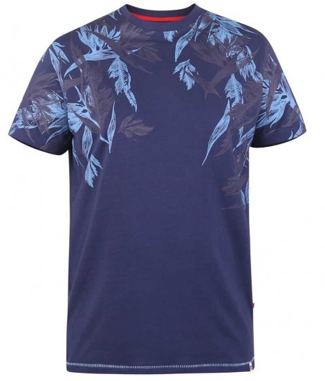 D555 BROMLEY Floral Panel Printed T-Shirt - T-shirts - T-shirts Homme Grande Taille