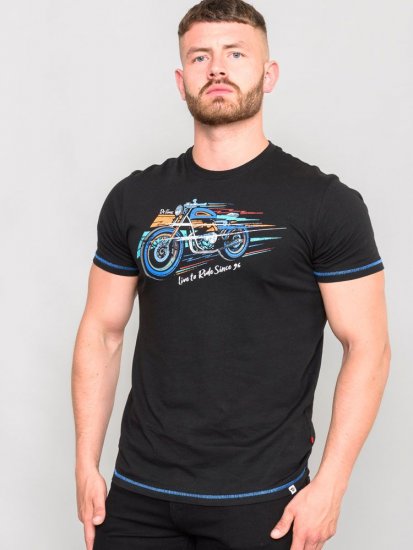 D555 CHINFORD Live To Ride Motorbike T-Shirt - T-shirts - T-shirts Homme Grande Taille