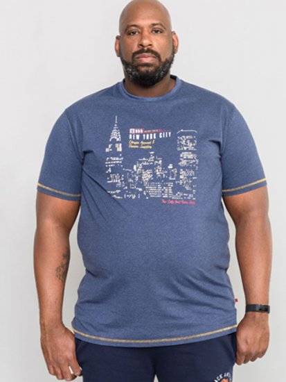D555 DEBDEN NYC Night Skyline T-Shirt - T-shirts - T-shirts Homme Grande Taille
