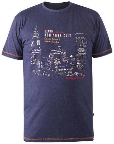 D555 DEBDEN NYC Night Skyline T-Shirt - T-shirts - T-shirts Homme Grande Taille