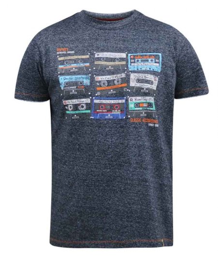 D555 Apsey Multi Cassette Tape Printed T-Shirt - T-shirts - T-shirts Homme Grande Taille