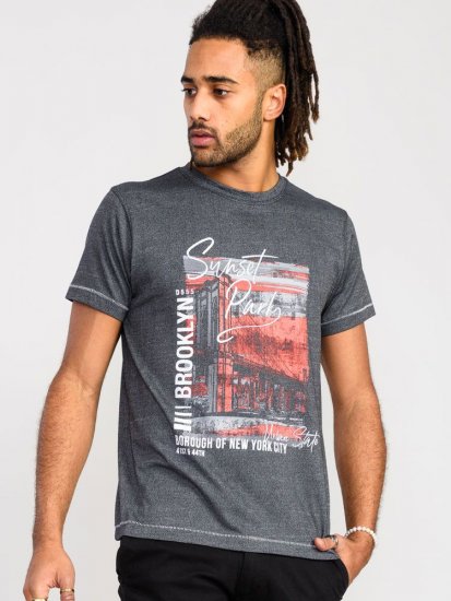 D555 Bramfield Sunset Park Brooklyn Printed T-Shirt - T-shirts - T-shirts Homme Grande Taille
