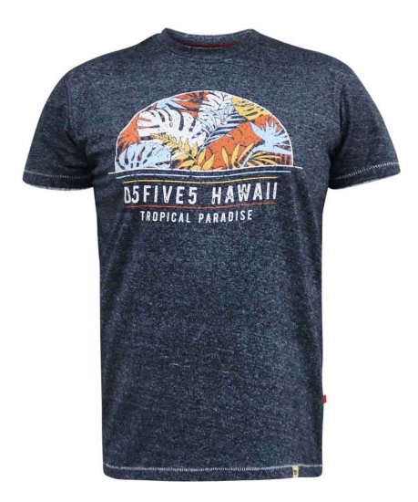 D555 Upton Hawaii Leaf Printed T-Shirt - T-shirts - T-shirts Homme Grande Taille