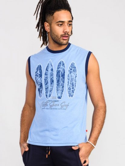 D555 Bretton Surf Board Printed Sleeveless T-Shirt - T-shirts - T-shirts Homme Grande Taille