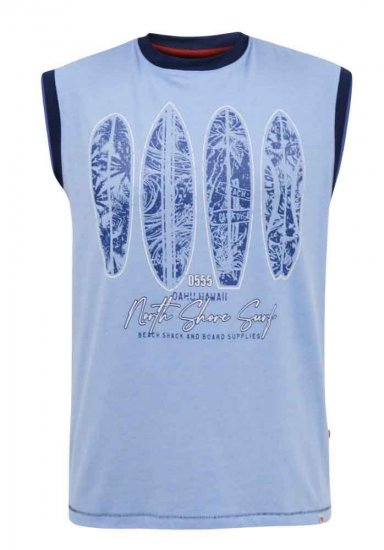 D555 Bretton Surf Board Printed Sleeveless T-Shirt - T-shirts - T-shirts Homme Grande Taille
