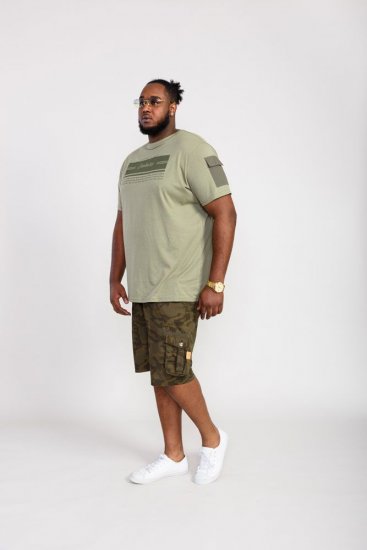 D555 Yarwell Printed T-Shirt With Sleeve Pocket - T-shirts - T-shirts Homme Grande Taille