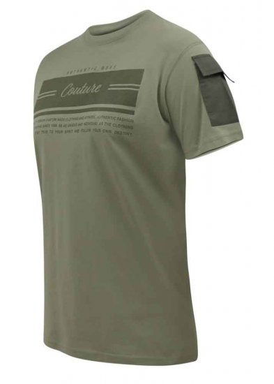 D555 Yarwell Printed T-Shirt With Sleeve Pocket - T-shirts - T-shirts Homme Grande Taille
