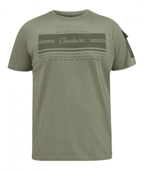 D555 Yarwell Printed T-Shirt With Sleeve Pocket - T-shirts - T-shirts Homme Grande Taille