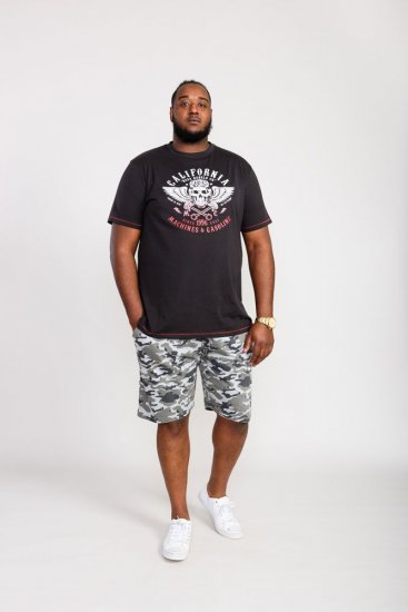 D555 Charles California Rebel Skull Printed T-Shirt - T-shirts - T-shirts Homme Grande Taille