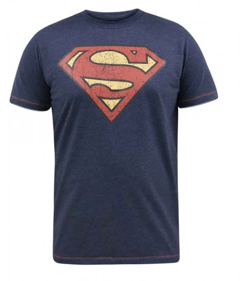 D555 Scampton Official Superman Printed T-Shirt Navy - T-shirts - T-shirts Homme Grande Taille
