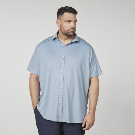 North Latitude 61116 Chemise Piqué Chinée Manches Courtes Bleu - Polos - Polos homme grande taille
