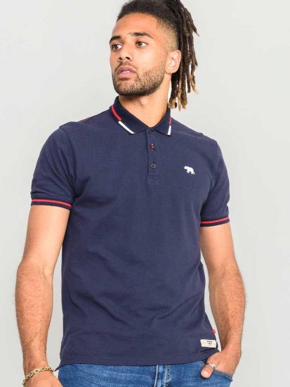D555 Sloane Polo Shirt With Chest Embroidery Navy - Polos - Polos homme grande taille