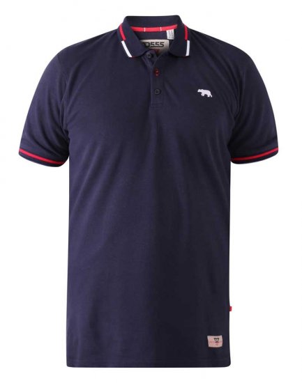 D555 Sloane Polo Shirt With Chest Embroidery Navy - Polos - Polos homme grande taille