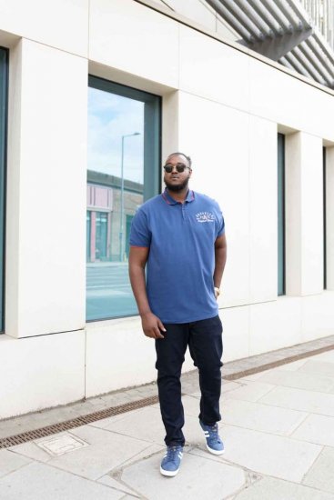 D555 Canning Chest Embroidery Polo Shirt Denim - Polos - Polos homme grande taille