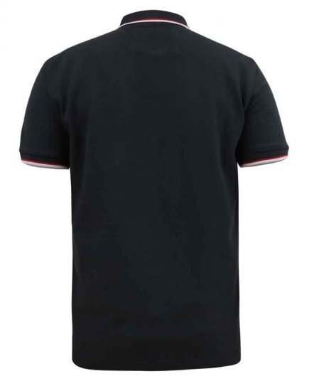 D555 Kirby Birdseye Pique Polo Black - Polos - Polos homme grande taille