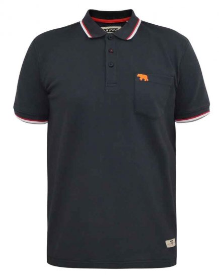 D555 Kirby Birdseye Pique Polo Black - Polos - Polos homme grande taille
