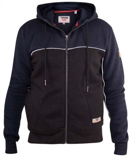 D555 Vincent Full Zip Hoody With Chest And Sleeve Piping Detail - Sweatshirts & hoodies - Sweatshirts/Hoodies grande taille homme