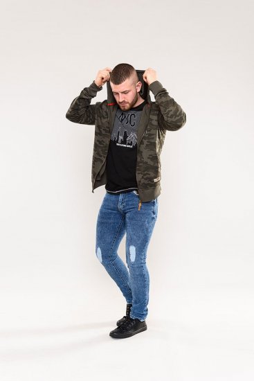 D555 Antonio Camo Printed Zip Through Hoody - Sweatshirts & hoodies - Sweatshirts/Hoodies grande taille homme