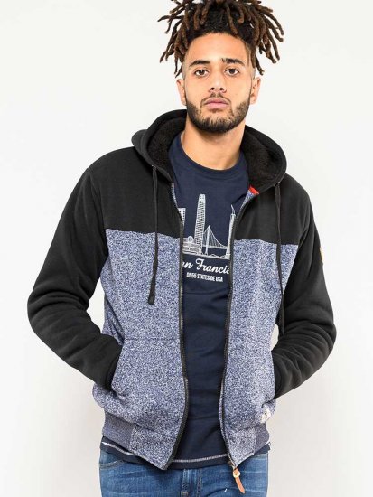 D555 Allen Zip Through Hoody With Sherpa Lining - Sweatshirts & hoodies - Sweatshirts/Hoodies grande taille homme